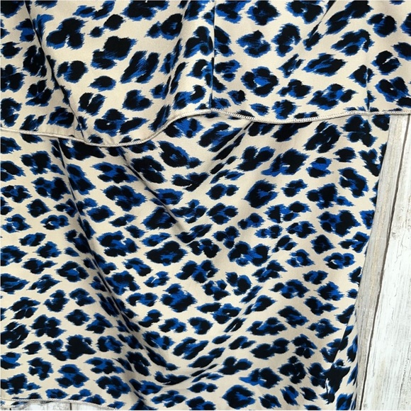Tyche Blue and Black Leopard Print Halter - Picture 2 of 5